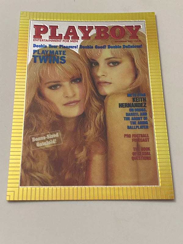 1995 Sports Time Inc Playboy Cover Chromium #83 Karin & Mirjan van Breeschooten - September 1989