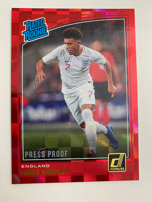 2018-19 Donruss RR Red Press Proof #189 Jadon Sancho RC