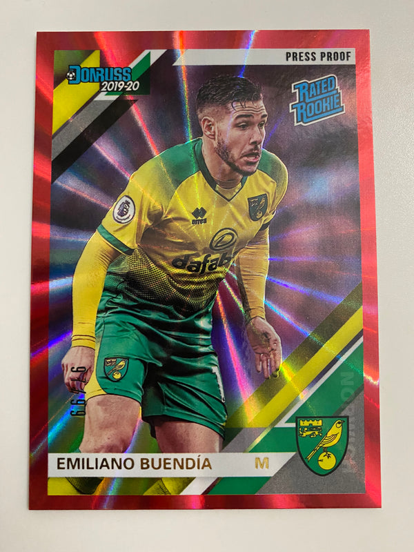 2019-20 Panini Chronicles Donruss Red Press Proof /99 #126 Emiliano Buendia RC