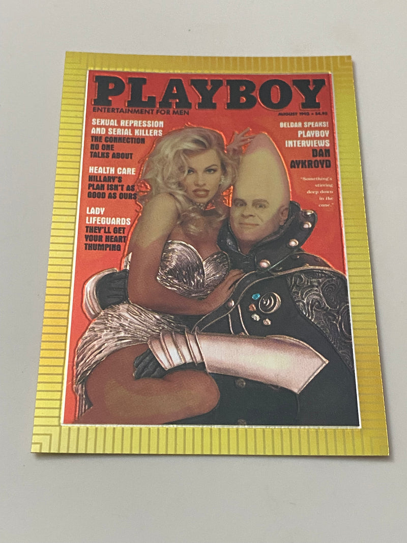 1995 Sports Time Inc Playboy Cover Chromium #98 Pamela Anderson & Dan Aykroyd - August 1993
