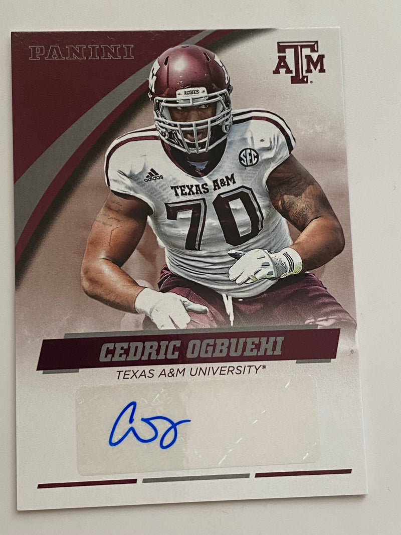 2015 Panini Collegiate Texas A&M Auto #CO-A&M Cedric Ogbuehi