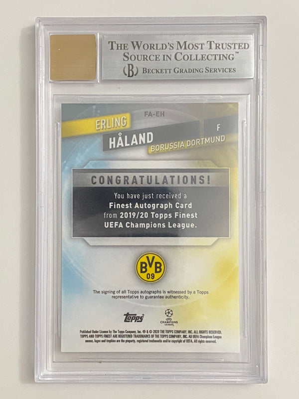 2019-20 Finest UEFA Champions League Autograph #FA-EH Erling Haaland BGS 9 MINT ++