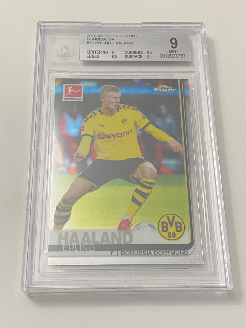 2019-20 Topps Chrome Bundesliga #72 Erling Haaland RC BGS 9 MINT with 2 9.5 subgrades