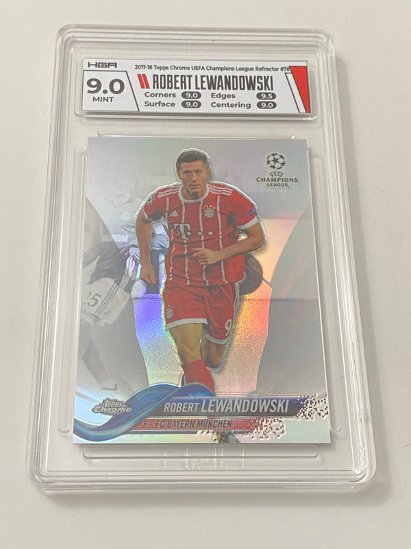 2017-18 Topps Chrome UEFA Refractor #78 Robert Lewandowski HGA 9 MINT