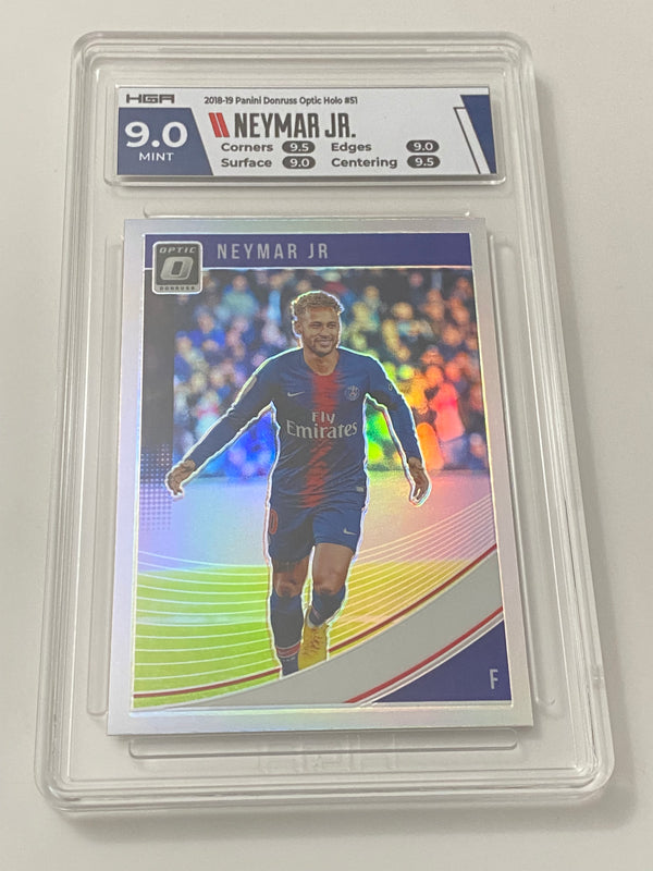 2018-19 Donruss Optic Holo #51 Neymar Jr HGA 9 MINT + w/ 2 9.5