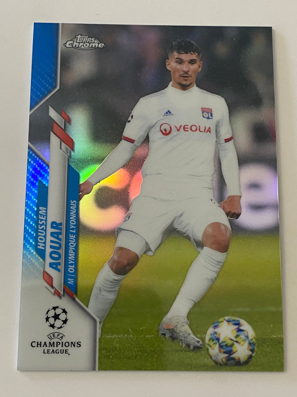 2019-20 Topps Chrome UEFA Champions League Blue Refractor /150 #52 Houssem Aouar RC