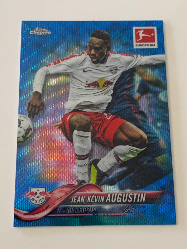 2018-19 Topps Chrome UEFA Champions League Blue Wave Refractor /99 #82 Jean Kevin Augustin RC