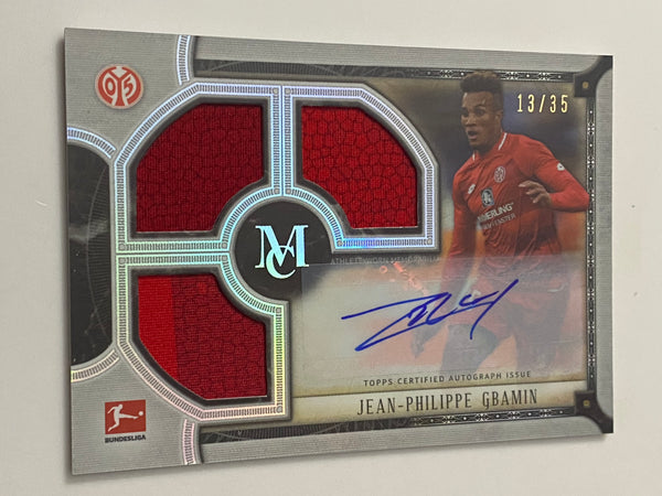 2018-19 Topps Museum Collection Bundesliga Single Player Triple Relic Autograph Auto /35 #STR-JPG Jean-Philippe Gbamin RC