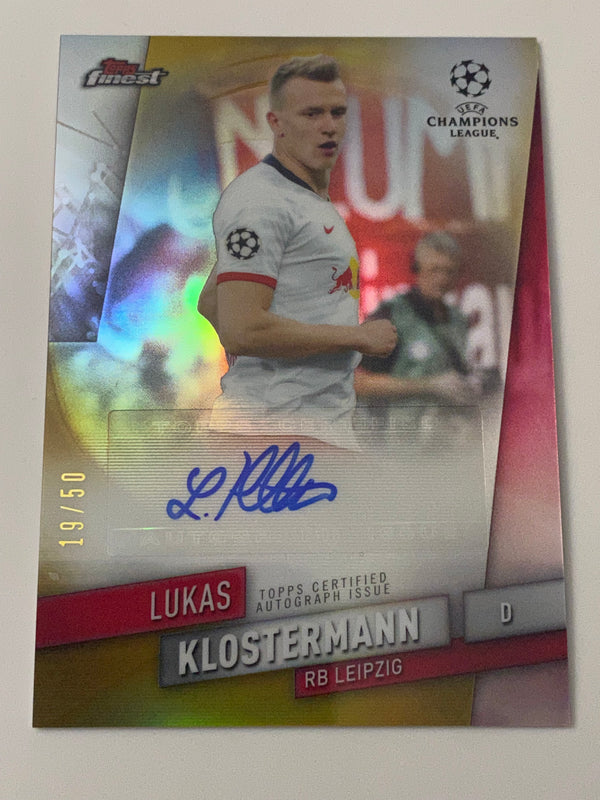 2019-20 Finest UEFA Champions League Gold Refractor Auto /50 #FA-LK Lukas Klostermann RC