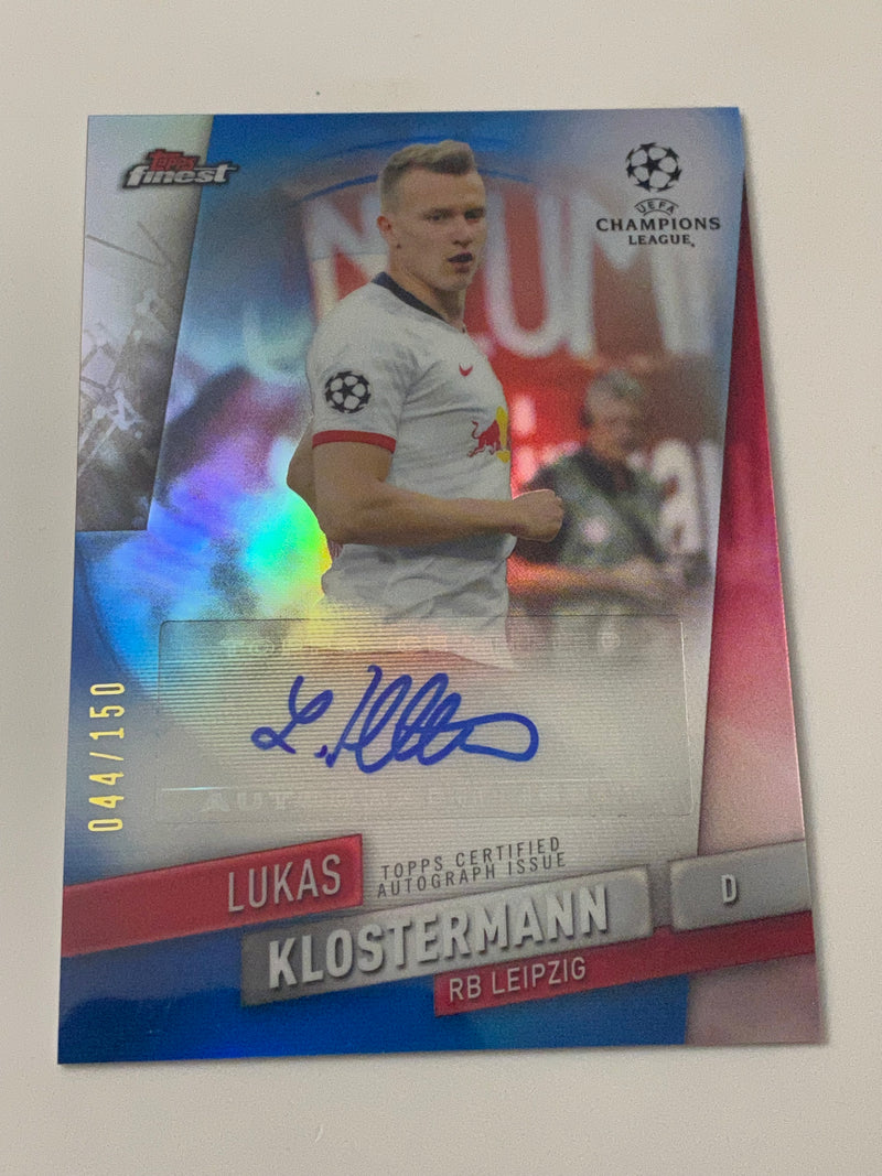 2019-20 Finest UEFA Champions League Blue Refractor Auto /150 #FA-LK Lukas Klostermann RC