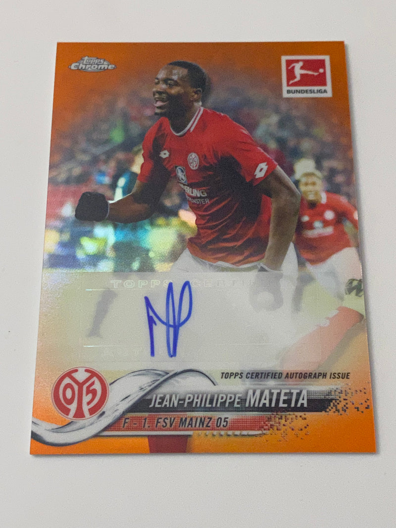 2018-19 Topps Chrome UEFA Champions League Auto Orange Refractor /25 #54 Jean-Philippe Mateta RC