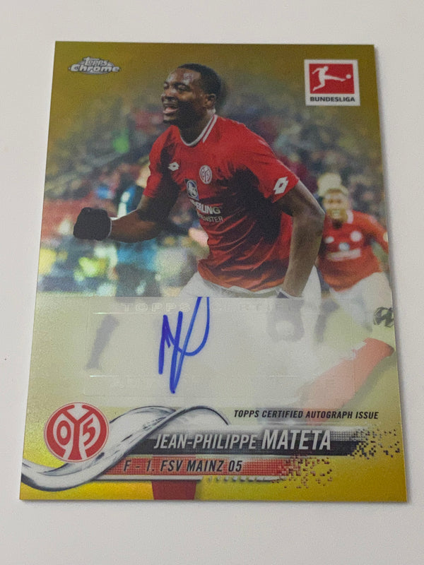 2018-19 Topps Chrome UEFA Champions League Auto Gold Refractor /50 #54 Jean-Philippe Mateta RC