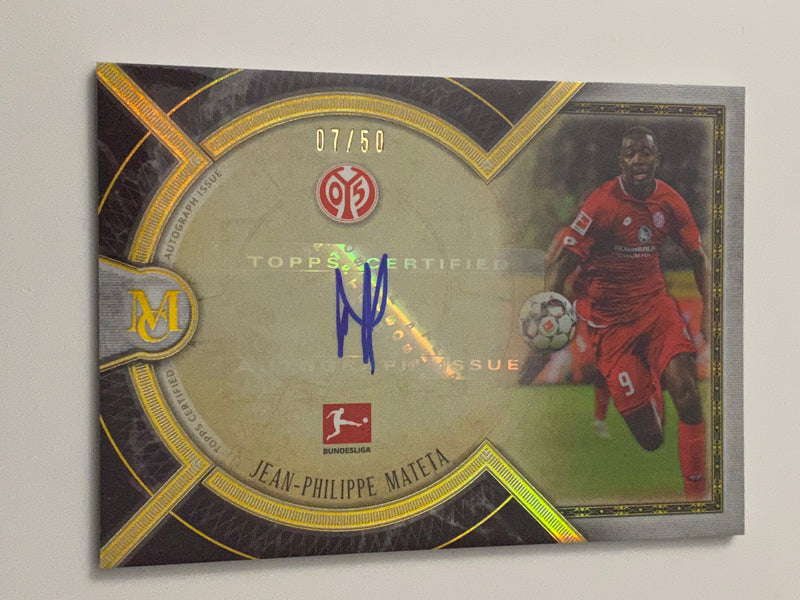 2018-19 Topps Museum Collection Bundesliga Archival Autograph Gold Auto /50 #AA-JPM Jean-Philippe Mateta RC