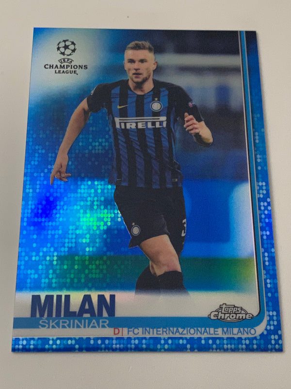 2018-19 Topps Chrome UEFA Champions League Blue Refractor /150 #90 Milan Skriniar RC