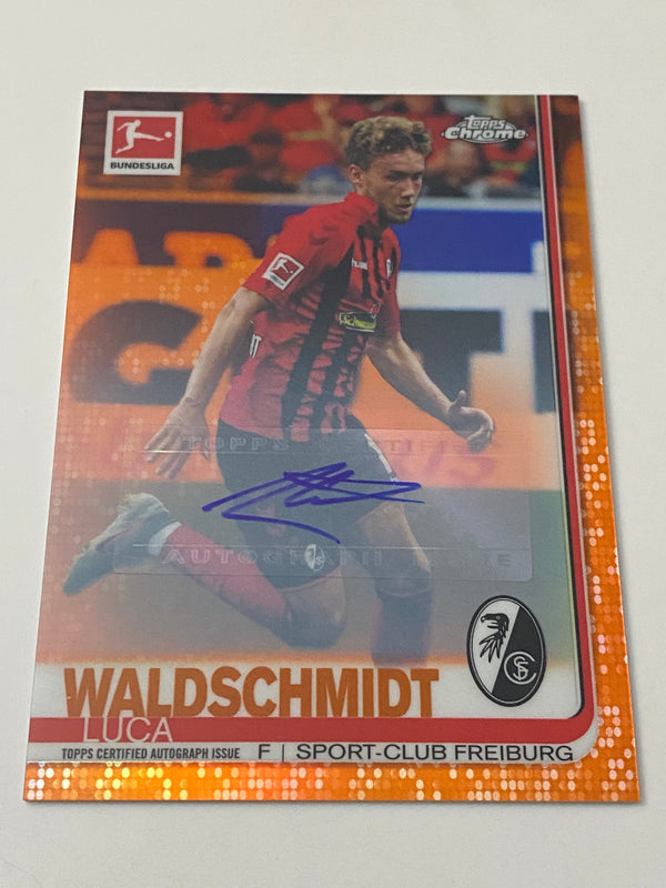 2019-20 Topps Chrome Bundesliga Orange Refractor Auto /25 #31 Luca Waldschmidt RC