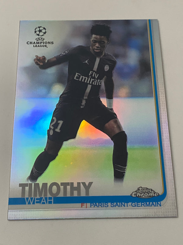 2018-19 Topps Chrome UEFA Champions League Refractor #92 Timothy Weah RC