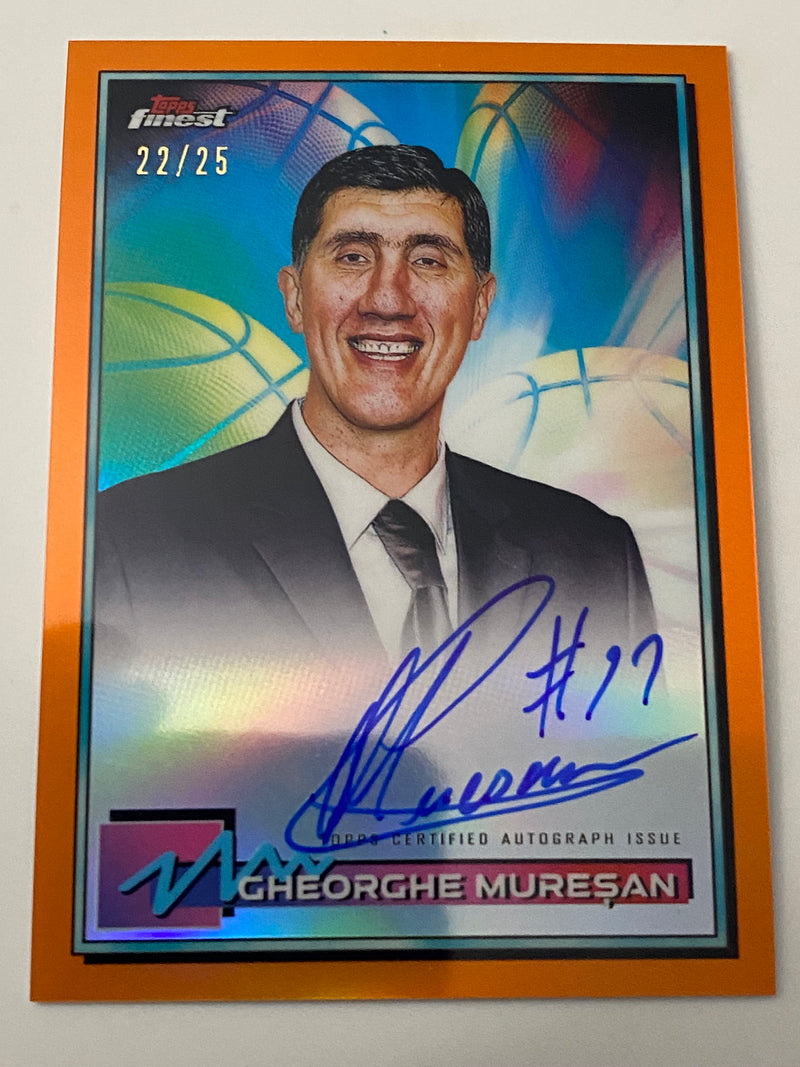 2021 Finest On Card Auto Orange /25 #FA-GM Gheorghe Muresan