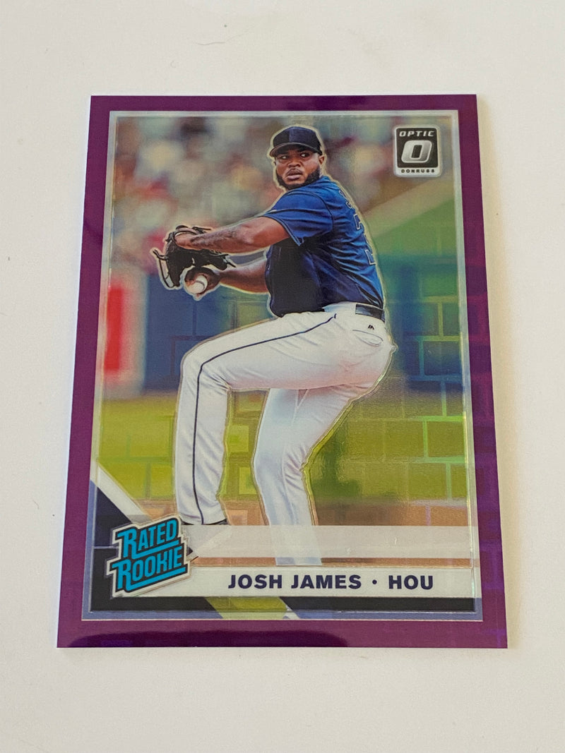 2019 Donruss Optic First Off The Line Rated Rookie Pandora Purple /99 #69 Josh James RC