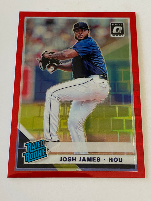 2019 Donruss Optic First Off The Line Rated Rookie Pandora Red/99 #69 Josh James RC