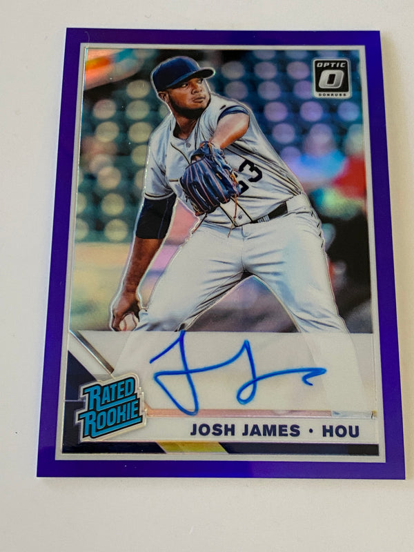 2019 Donruss Optic Rated Rookie Purple Auto /125 #RRS-JJ Josh James RC