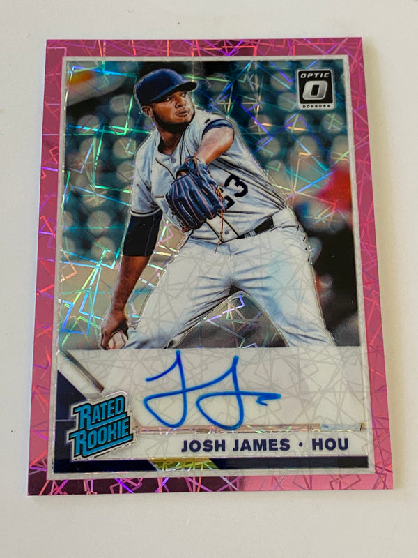 2019 Donruss Optic Rated Rookie Pink Velocity Auto #RRS-JJ Josh James RC