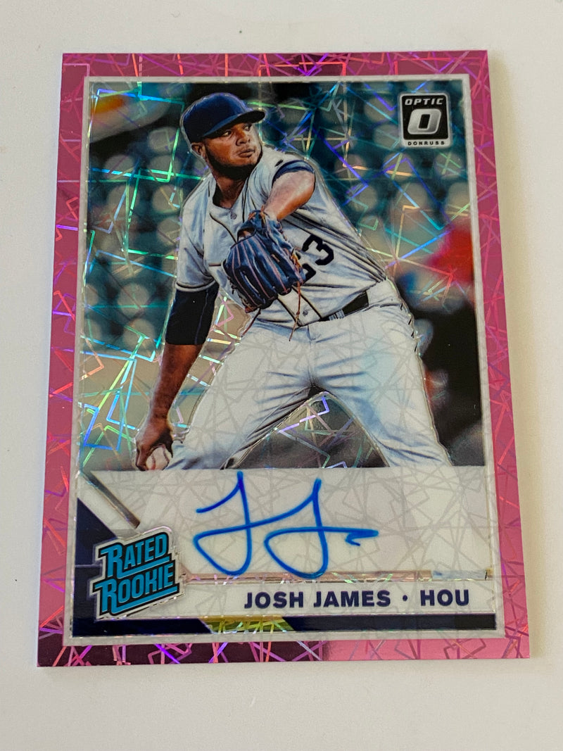 2019 Donruss Optic Rated Rookie Pink Velocity Auto #RRS-JJ Josh James RC