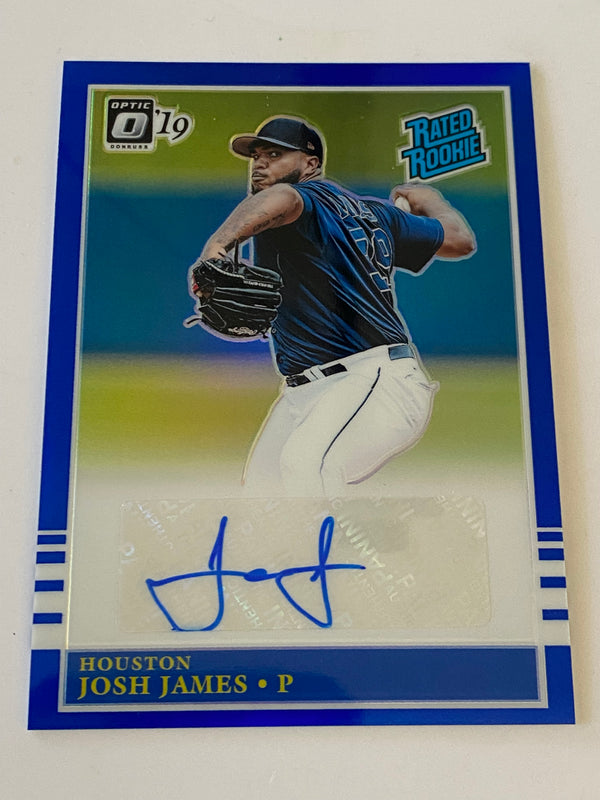 2019 Donruss Optic Retro Rated Rookie 1985 Blue Auto /50 #R85-JJ Josh James RC