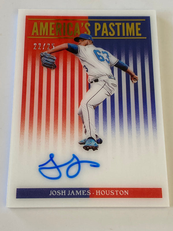 2019 Panini Chronicles America's Pastime Auto Gold /25 #AP-JJ Josh James RC