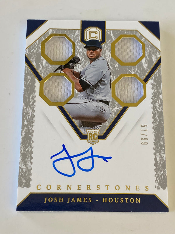 2019 Panini Cornerstones Quad Jersey AUTO RPA #27 Josh James RC