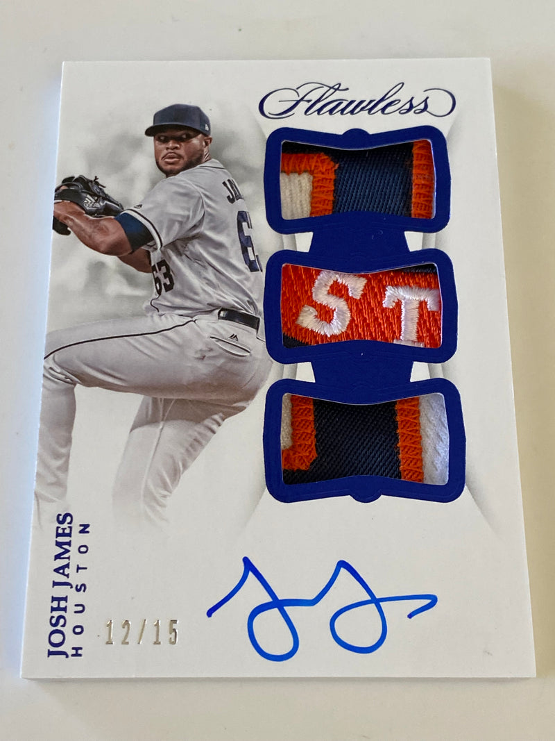 2019 Panini Flawless Sapphire Triple Patch Auto RPA /15 #TPA-JJ Josh James RC