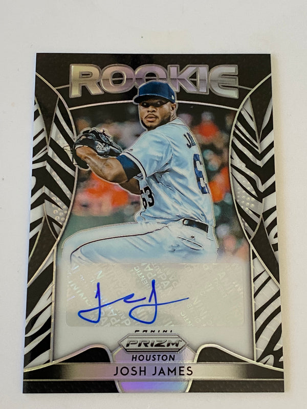 2019 Panini Prizm Rookie Autographs Zebra Stripes /99 #RA-JJ Josh James RC