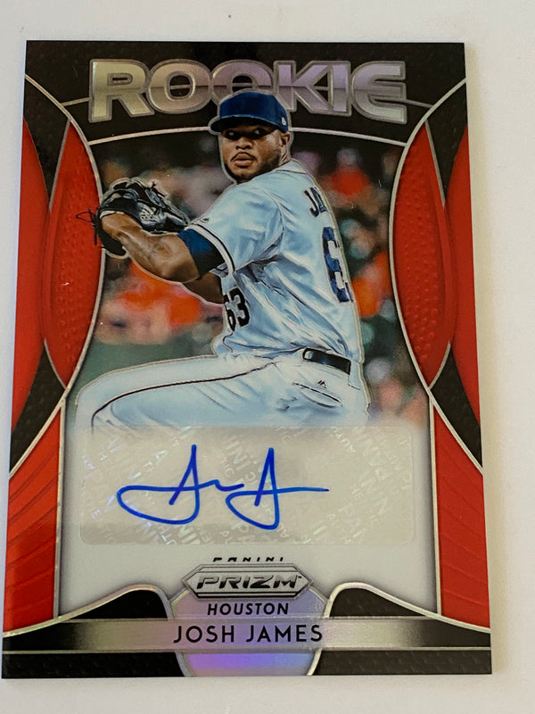 2019 Panini Prizm Rookie Autographs Red #RA-JJ Josh James RC