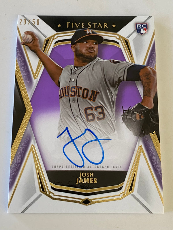 2019 Topps Five Star Autographs Purple Auto /50 #FSA-JJ Josh James RC