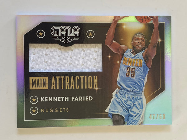 2015-16 Panini Gala Main Attraction Game Worn Jersey /60 #29 Kenneth Faried