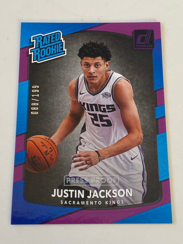 2017-18 Donruss RR Press Proof Purple /199 #158 Justin Jackson RC