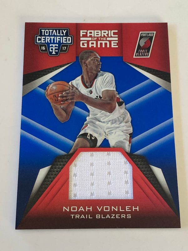 2016-17 Panini Totally Certified Fabric of the Game Blue Jersey /99 #24 Noah Vonleh