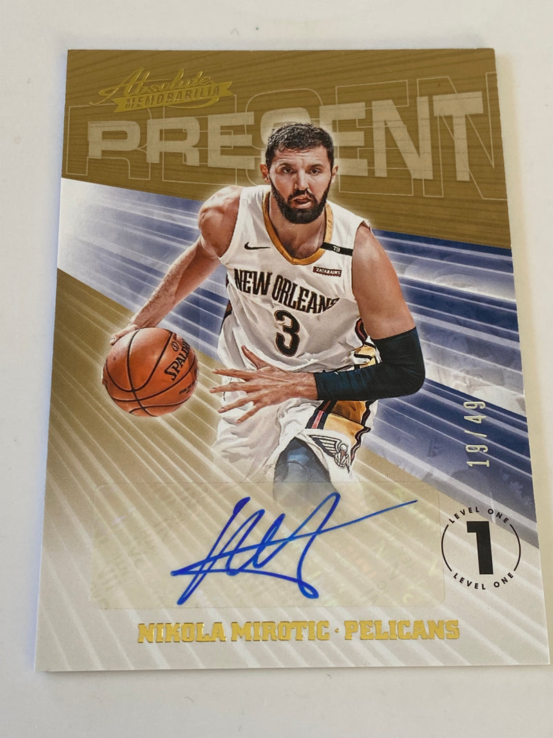 2018-19 Panini Absolute Memorabilia Level 1 Auto /49 #PR-NMT Nikola Mirotic