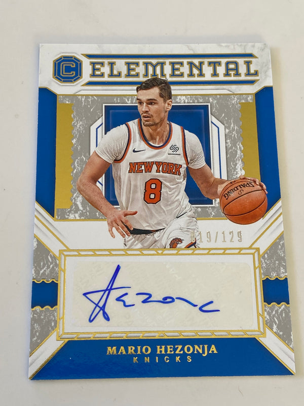 2018-19 Panini Cornerstones Elemental Signatures Auto /129 #ES-MHJ Mario Hezonja