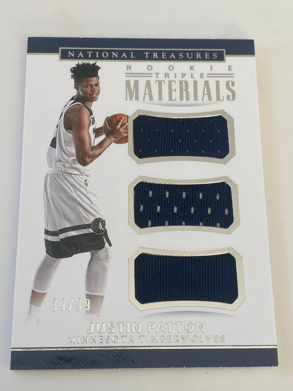 2017-18 Panini National Treasures Rookie Triple Materials /99 #RTM-24 Justin Patton