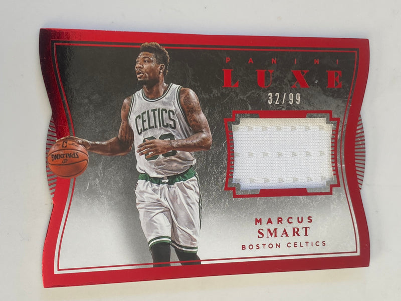 2015-16 Panini Luxe Memorabilia Die-Cut Jersey Red /99 #35 Marcus Smart