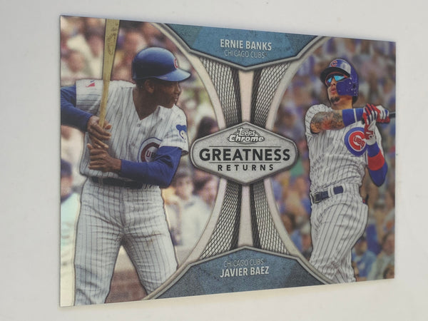 2019 Topps Chrome Greatness Returns Refractor #GRE-14 Ernie Banks / Javier Baez