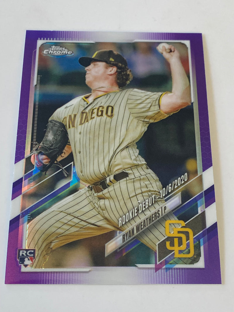 2021 Topps Chrome Update Purple Refractor #USC15 Ryan Weathers RC