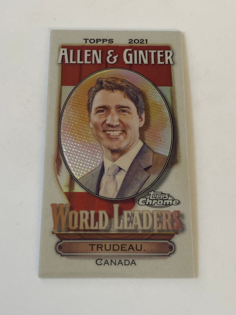 2021 Topps Chrome Allen & Ginter World Leaders Mini Refractor #MVL-3 Justin Trudeau