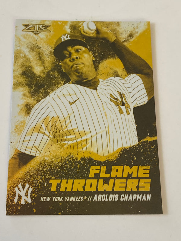 2021 Topps Fire Flame Throwers Gold #FT-12 Aroldis Chapman