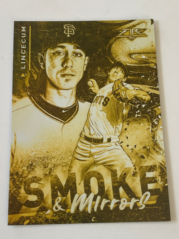 2021 Topps Fire Smoke & Mirrors Gold #SM-2 Tim Lincecum