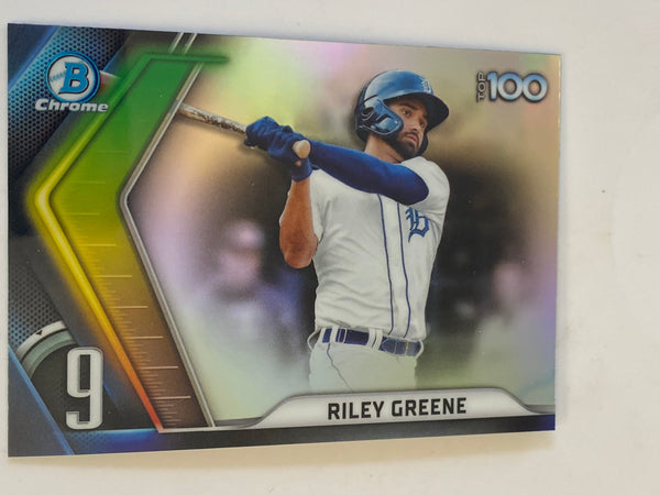 2022 Bowman Chrome Top 100 Prospects Refractor #BTP-9 Riley Greene