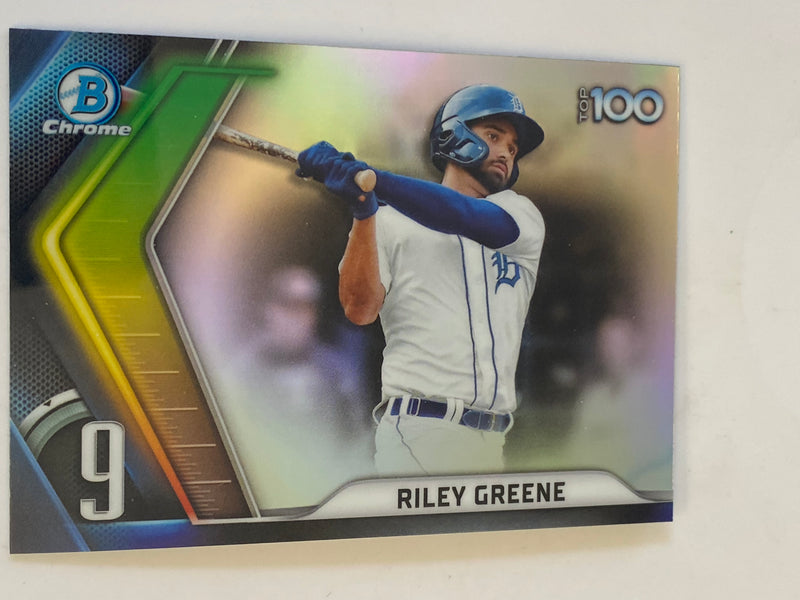 2022 Bowman Chrome Top 100 Prospects Refractor #BTP-9 Riley Greene