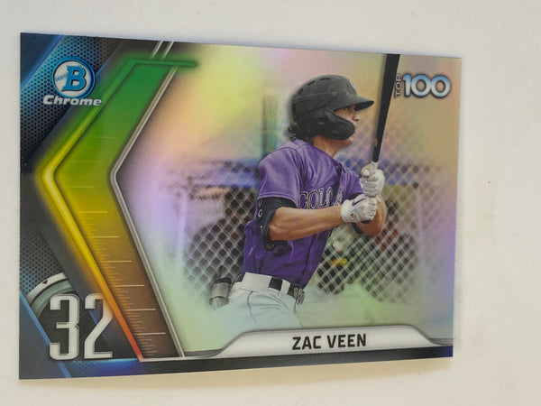 2022 Bowman Chrome Top 100 Prospects Refractor #BTP-32 Zac Veen