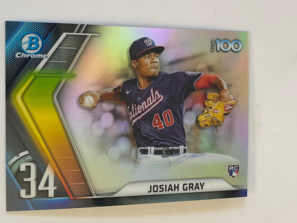 2022 Bowman Chrome Top 100 Prospects Refractor #BTP-34 Josiah Gray