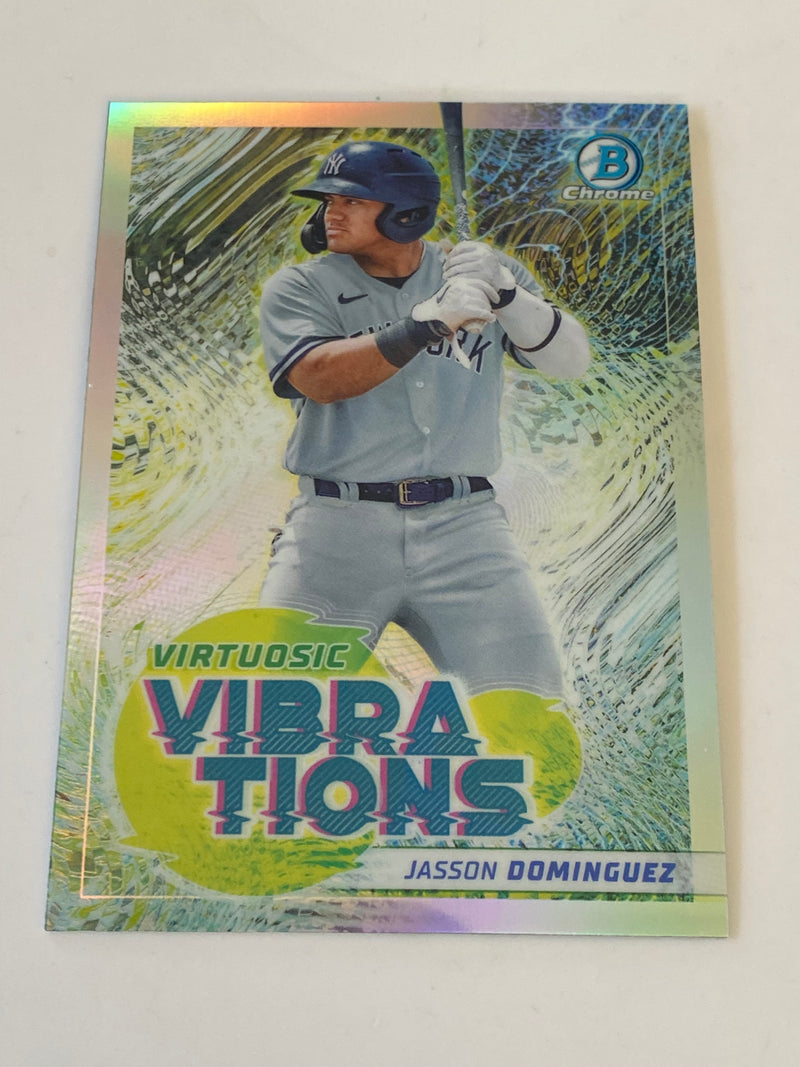 2022 Bowman Chrome Virtuosic Vibrations Refractor #VV-4 Jasson Dominguez